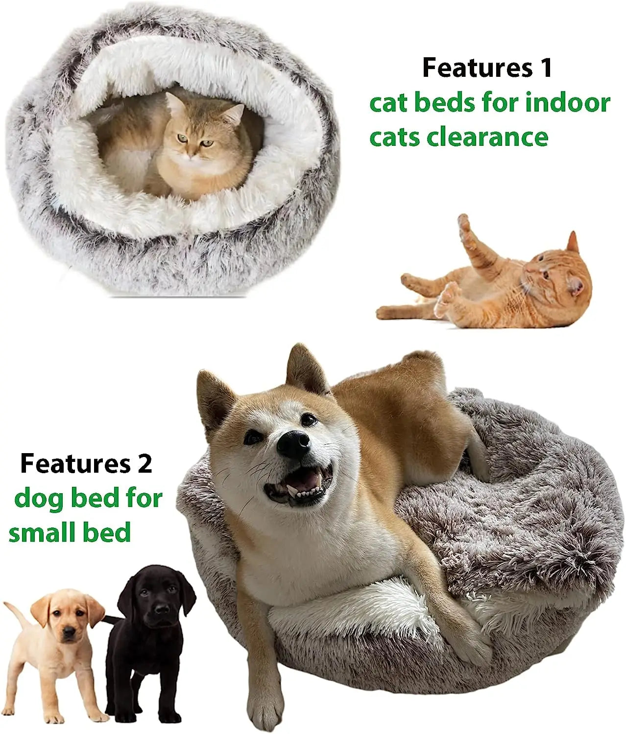 Ollie's Cozy Soft Nest Bed for Cats and Small Dogs